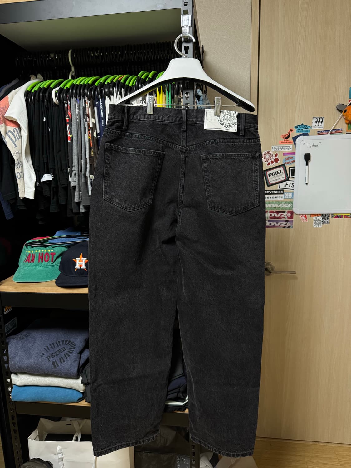 [L] 디스이즈네버댓 x 그레이트풀 데드 GD 라이트닝 릴렉스드 진 블랙 상품이미지5