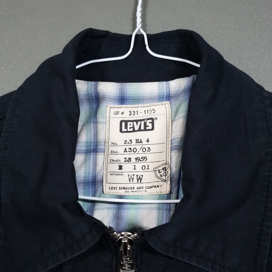 L (100) 리바이스 앵커 와펜 코튼 워크 트러커 자켓 블랙 상품이미지6