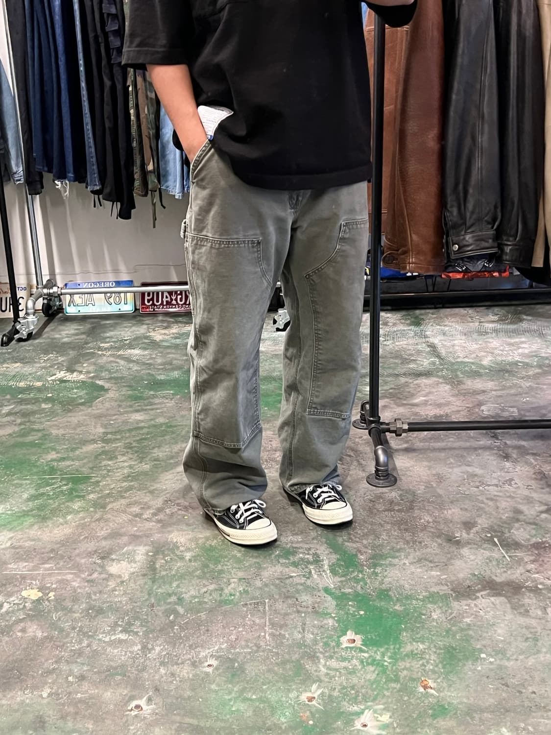 [38x30] 칼하트 B136 MOS 모스그린 더블니 캔버스 카펜터 상품이미지2