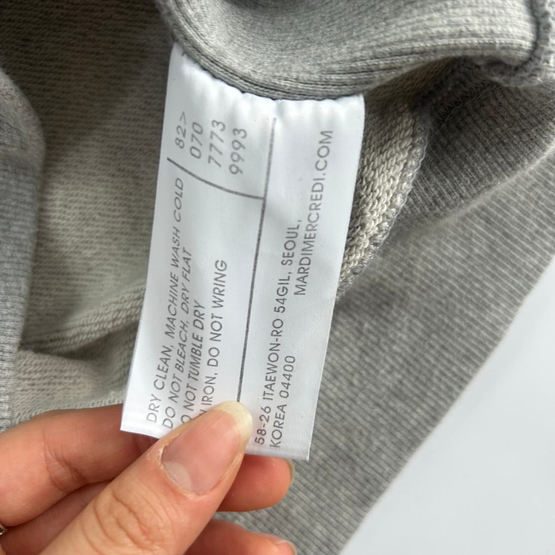 Mardi mercredi 마르디메크르디 그린 로고 그레이 맨투맨  상품이미지6