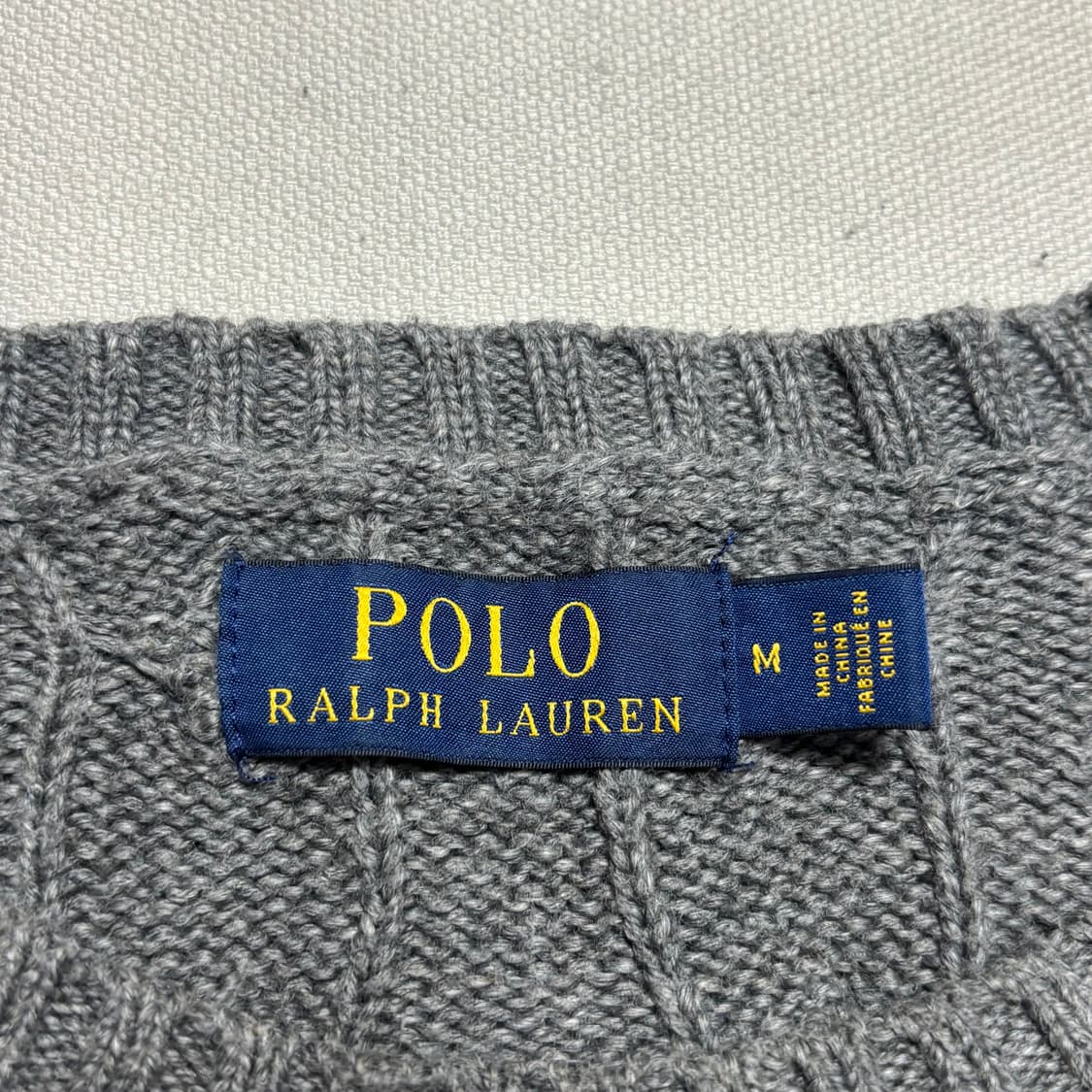 M 폴로랄프로렌 버건디 포니 그레이 케이블 니트 상품이미지4
