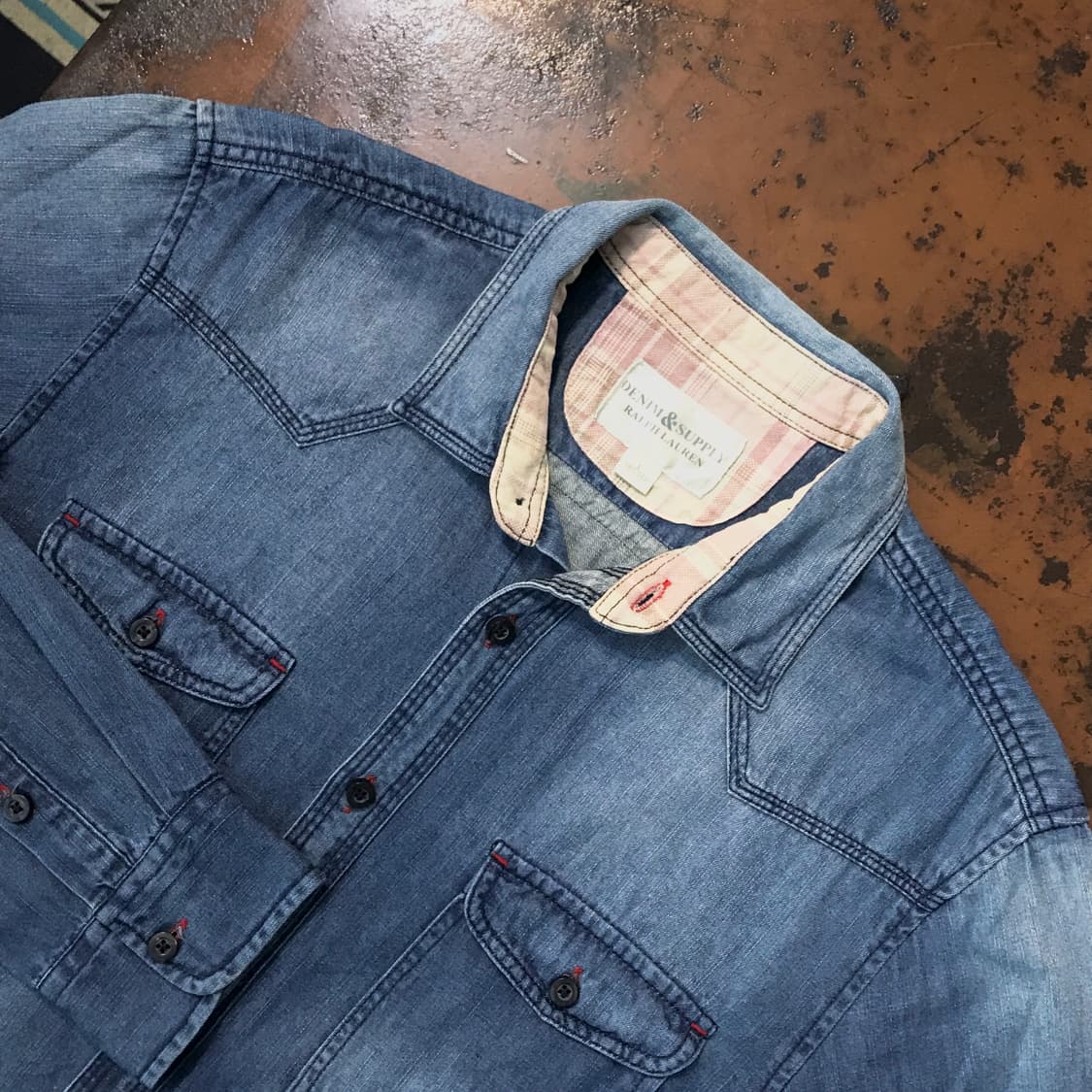 폴로 데님앤서플라이 중청 데님 웨스턴셔츠 남성 102 105 여성 프리 상품이미지3