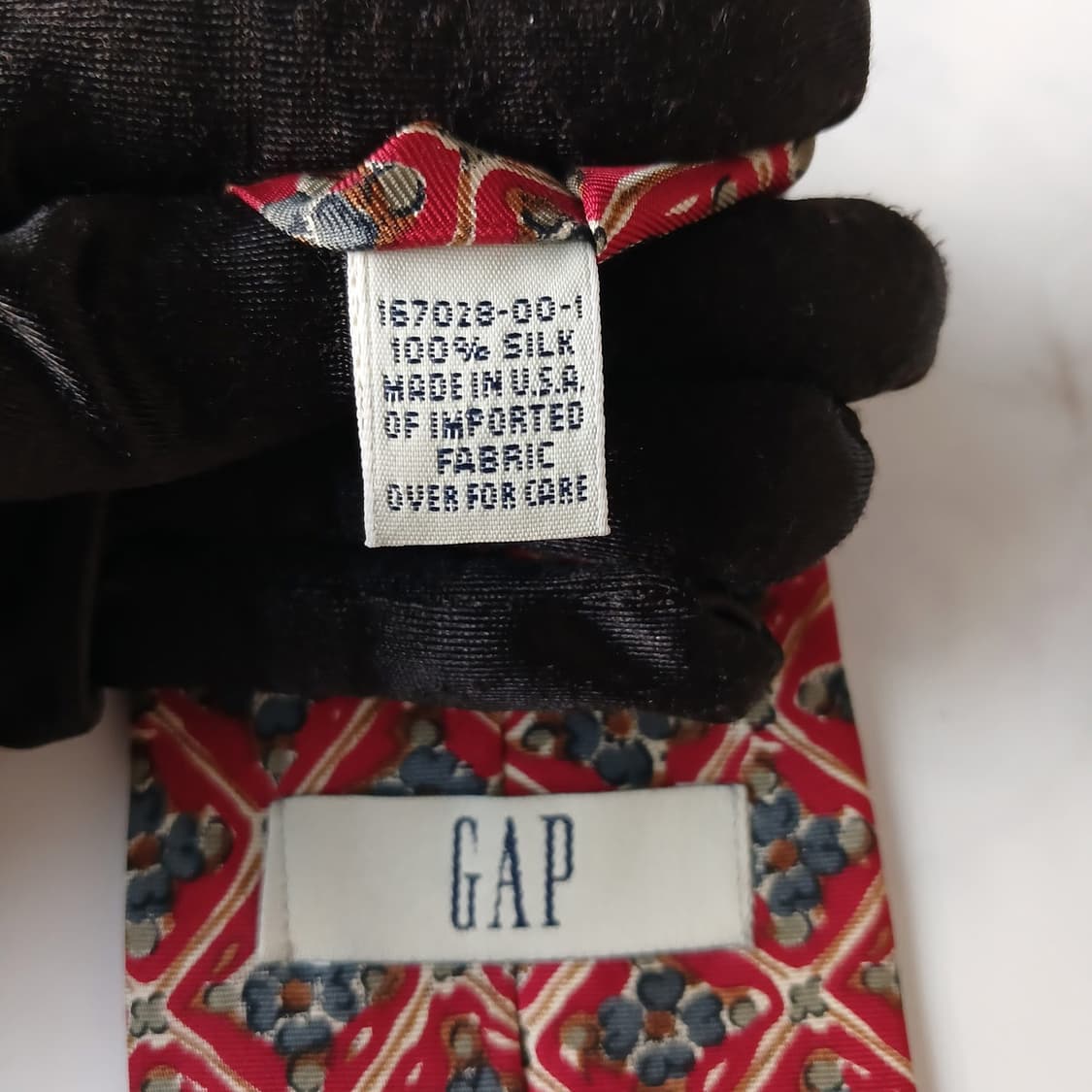 갭 실크 레드 기하 패턴 넥타이 9cm A등급 A19250
 상품이미지10