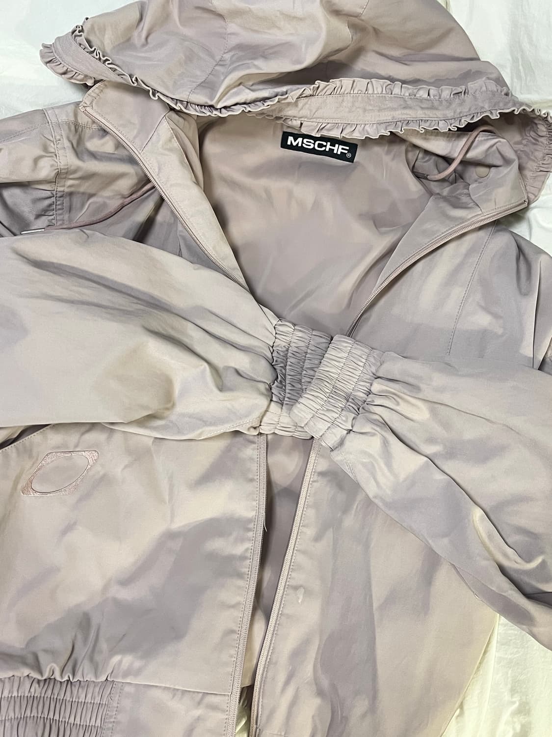 미스치프 보넷 후드 자켓 핑크 베이지 M 상품이미지2