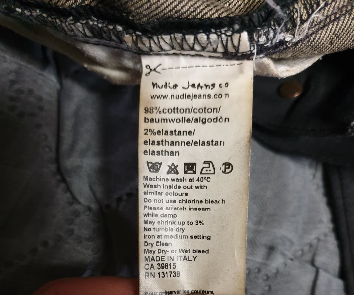 (한정판) 누디진 타이트 롱존 백투블랙 코팅진 팬츠 (29x32) 상품이미지9