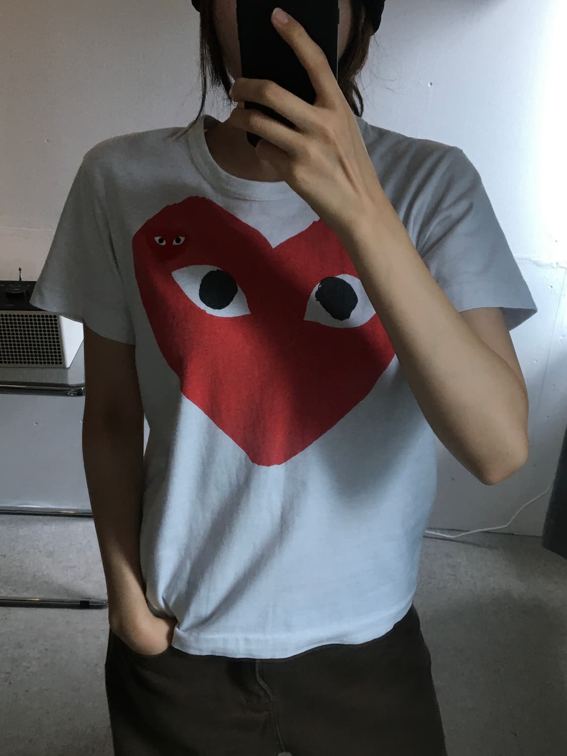 꼼데가르송 레드와펜 더블하트 반팔티 상품이미지2