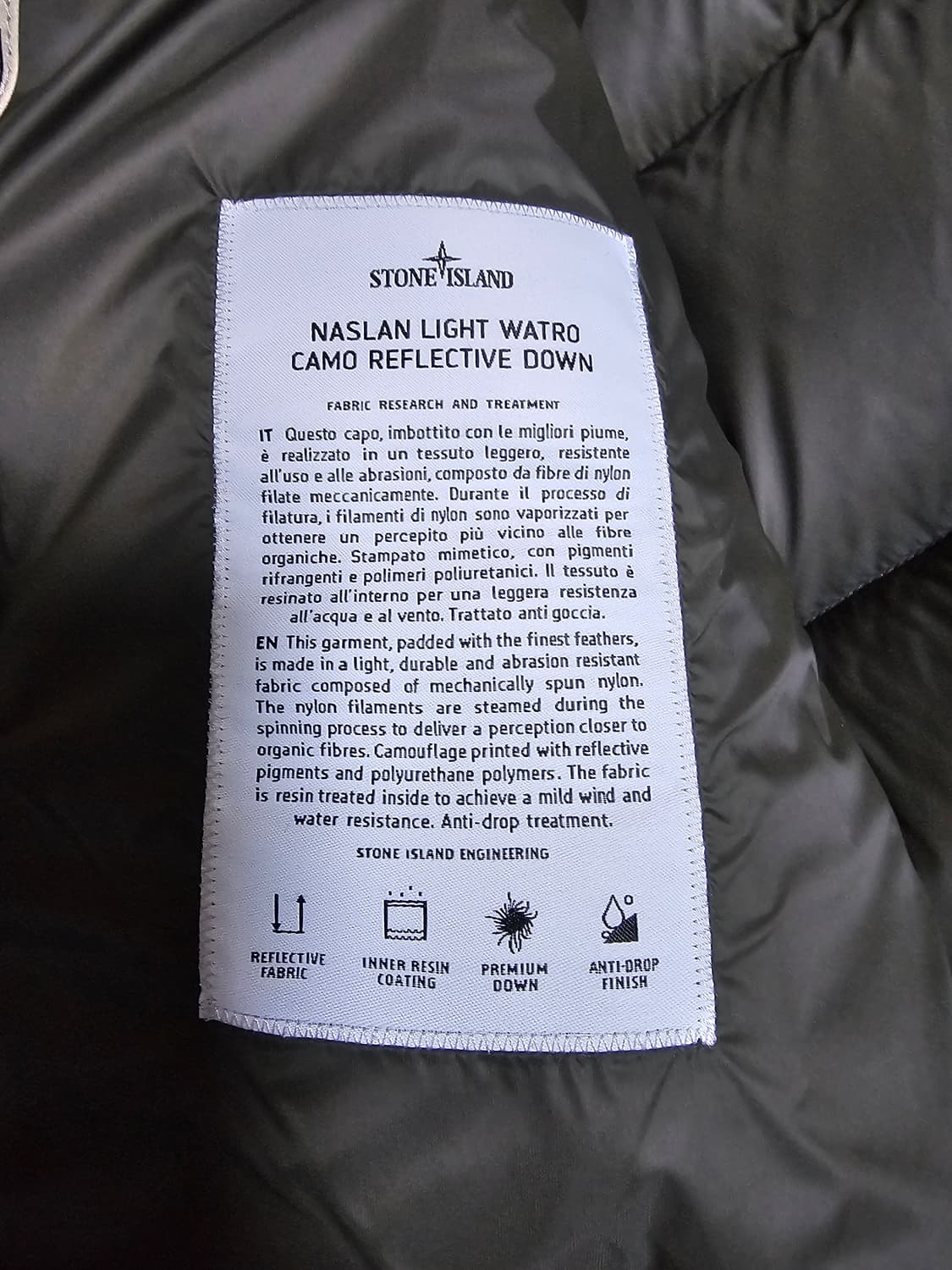 스톤아일랜드 레인 카모 리플렉티브 다운 패딩 상품이미지8