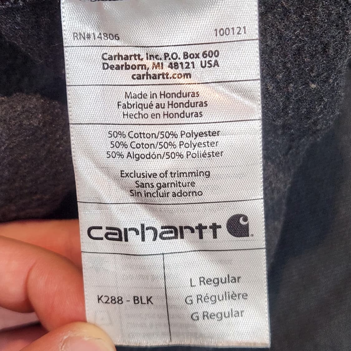 칼하트 블랙 기모 후드티 (L) 상품이미지3