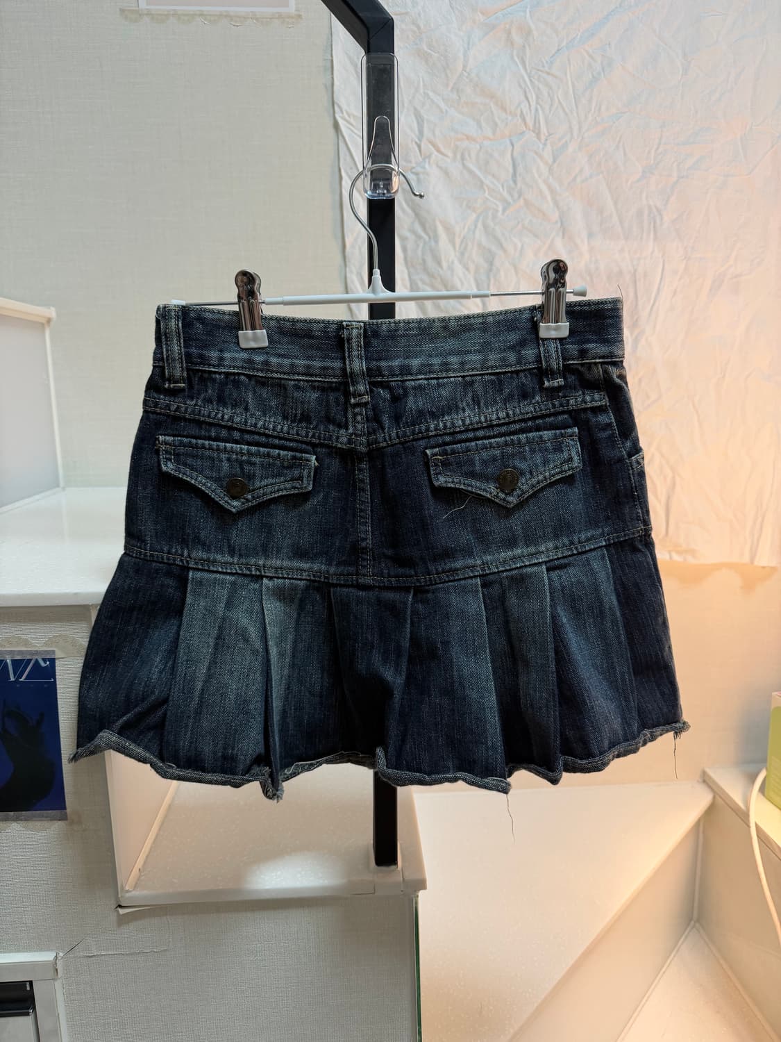 흑청 데님 플리츠 스커트 상품이미지2