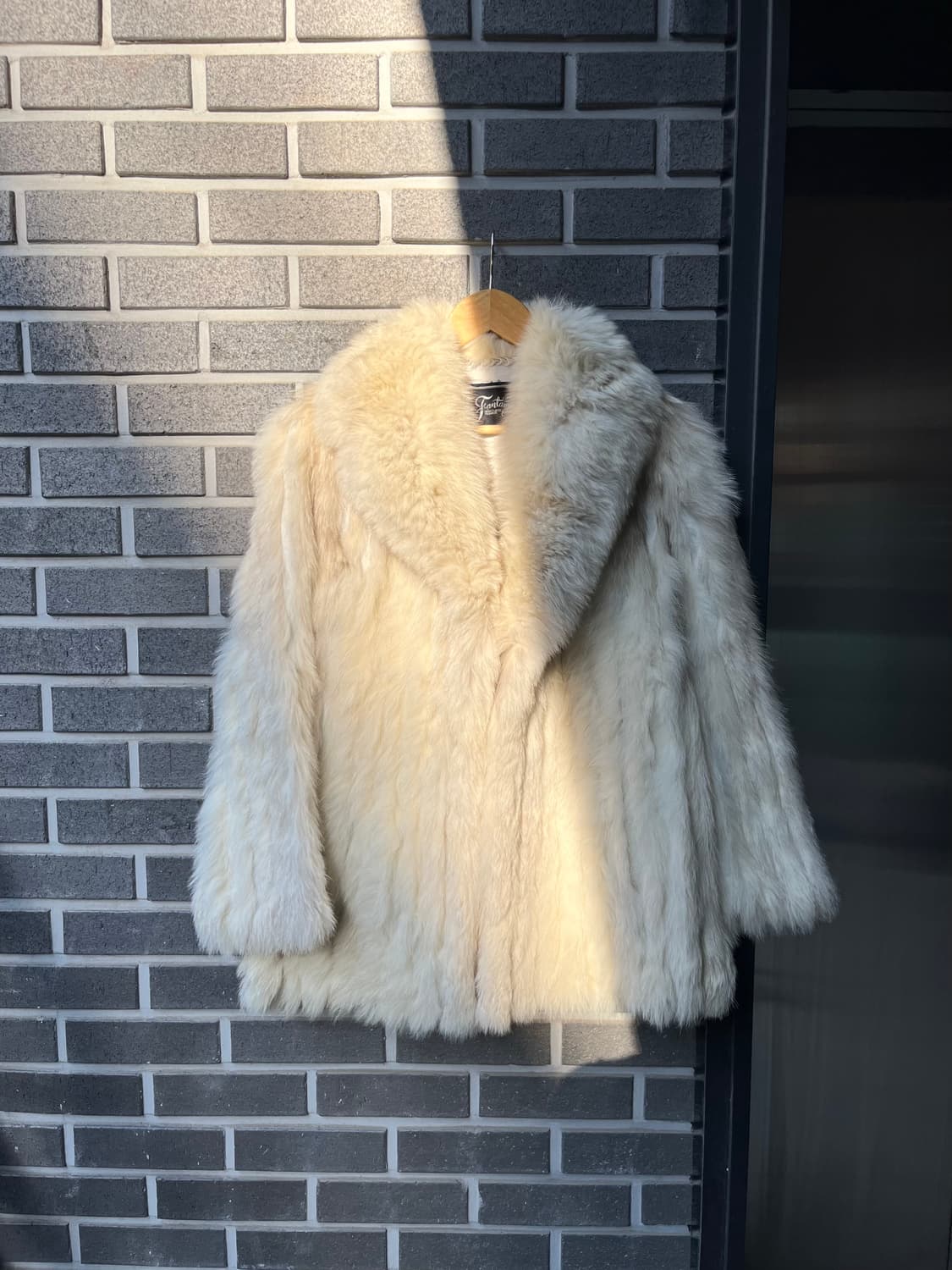 리얼 폭스퍼 모피코트 아아보리 상품이미지1