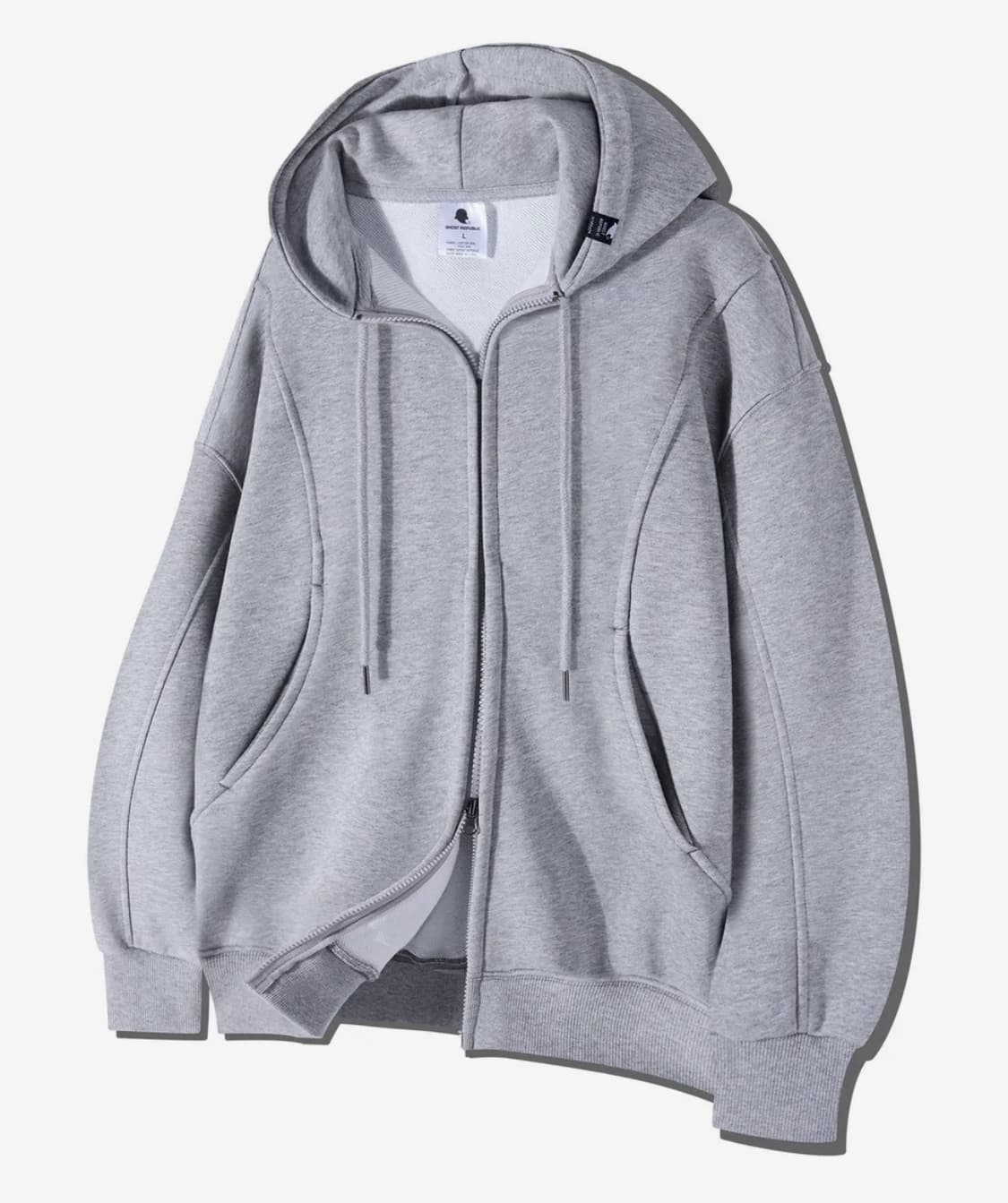 절개 스티치 후드집업 GHZ-278_그레이 상품이미지1