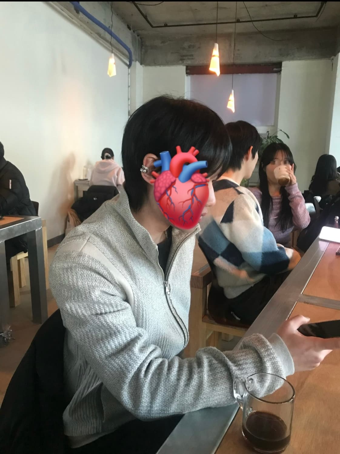 EP.8 01 JERSEY MELANGE GRAY XS사이즈 착샷O 상품이미지5