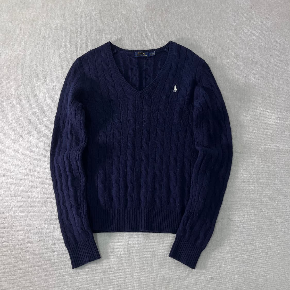 W 95 폴로랄프로렌 캐시미어 울 꽈배기 브이넥 니트 상품이미지1