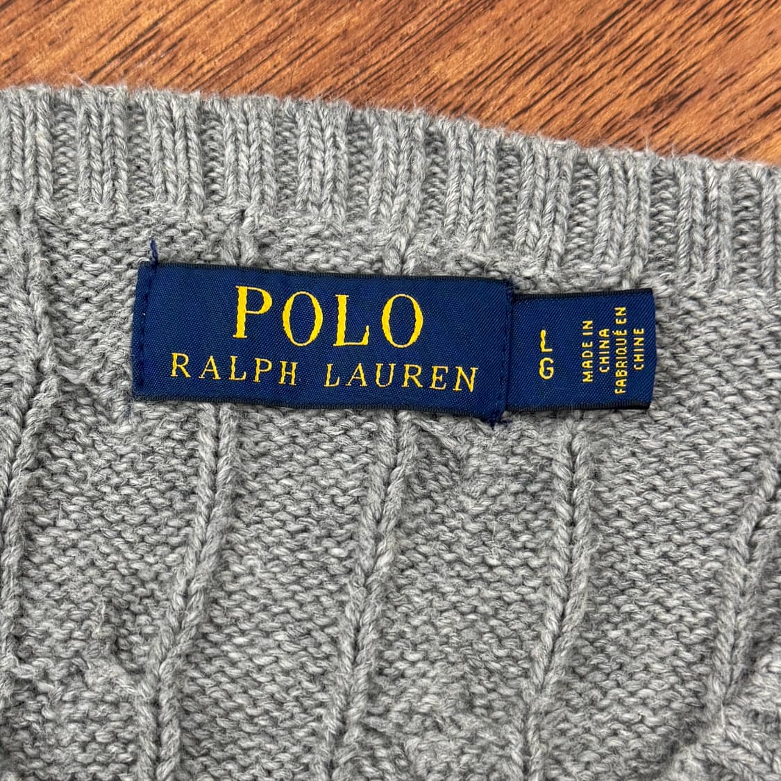L 폴로 랄프로렌 그레이 케이블 라운드 니트  상품이미지4
