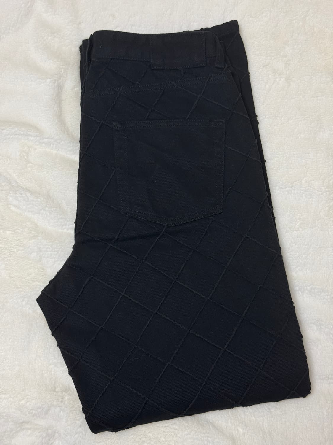 문선 체크 엠보 데님 L사이즈 상품이미지5