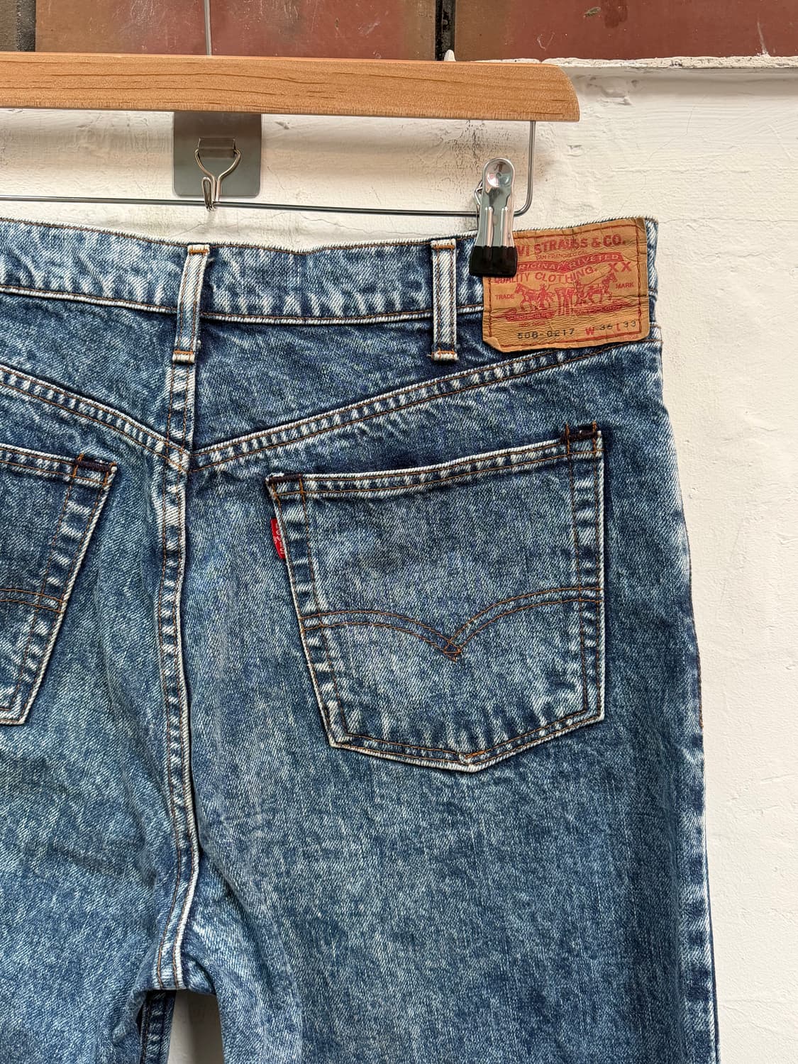 Levis 508 재팬 워싱 데님 진 36x33 상품이미지7