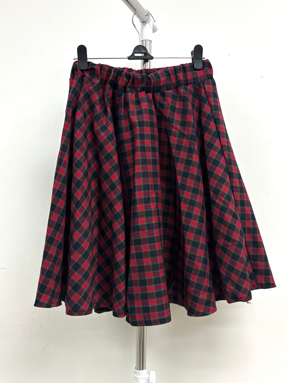 빈티지 레드 체크 미디 스커트 상품이미지6