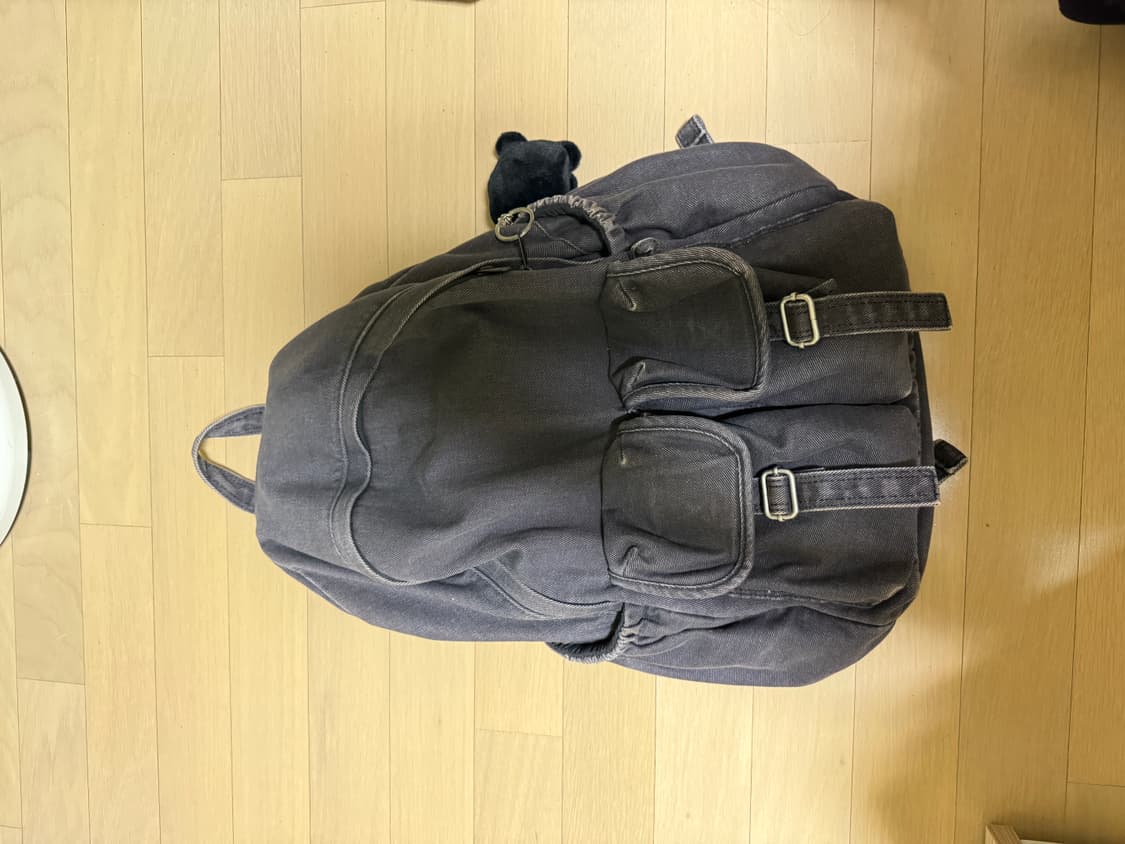 하 아카이브 빈티지 워시드 백팩 블랙 with 페플서 제품 상품이미지3