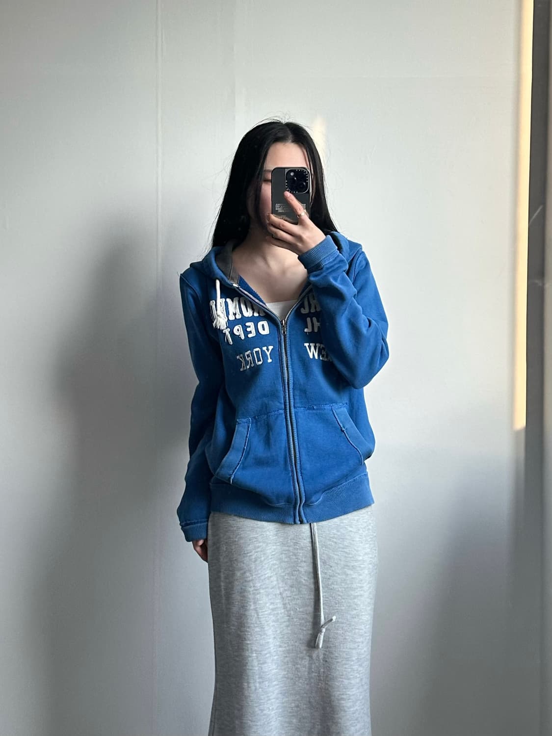 아베크롬비 y2k 와투케 헤비코튼 블루 후드집업 상품이미지1