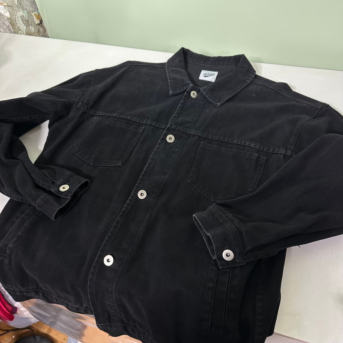 L 파르티멘토 투포켓 빈티지블랙워시드 데님트러커자켓 청자켓 상품이미지2