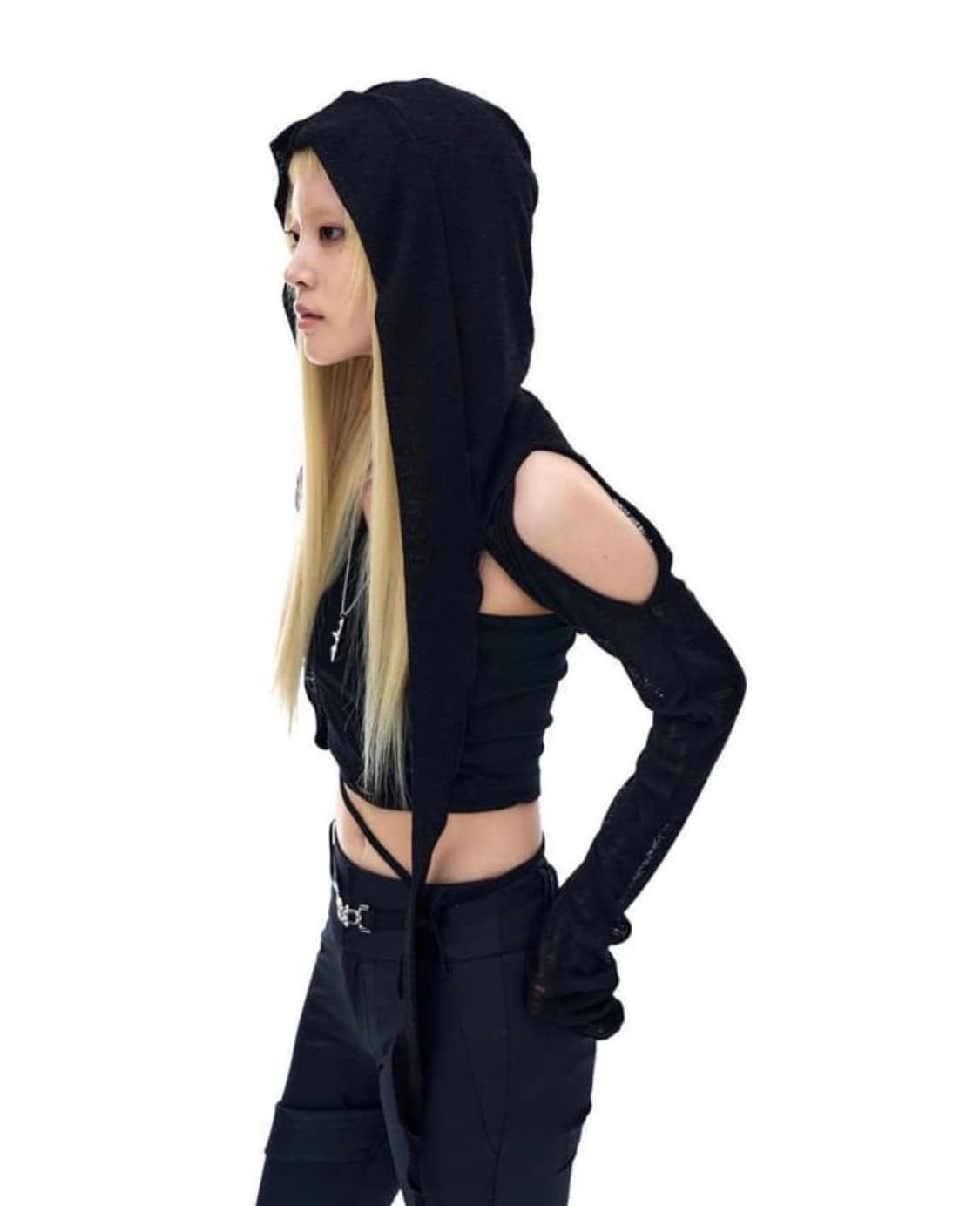 디퍼런트이즈오케이 디오케 k.od 디퍼런티스 니트 후디 볼레로 상품이미지2