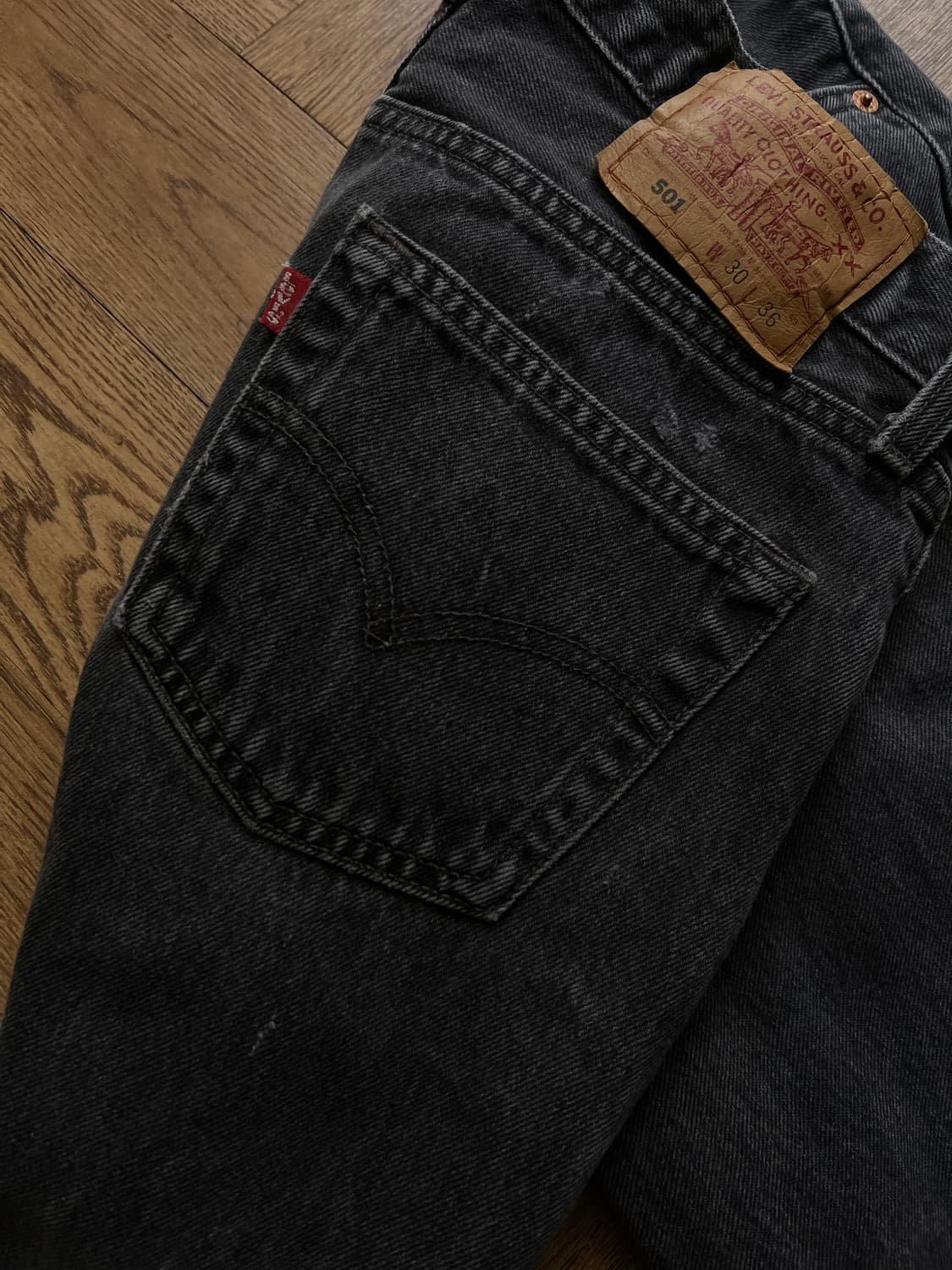[30]90's 리바이스 501 Made in USA 흑청 데님팬츠 S6 상품이미지6