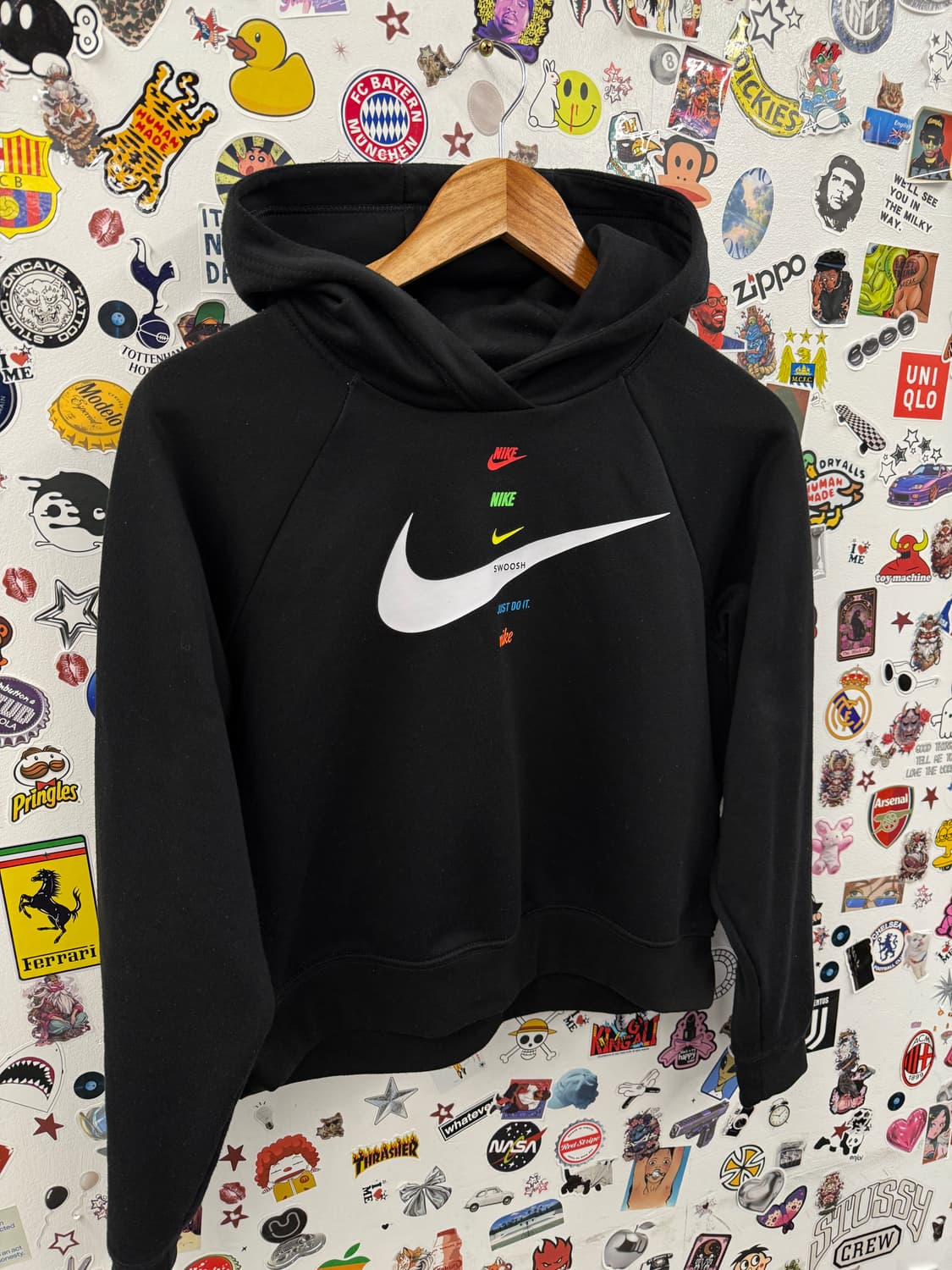 나이키 멀티 로고 스우시 크롭 후드티 S 상품이미지3