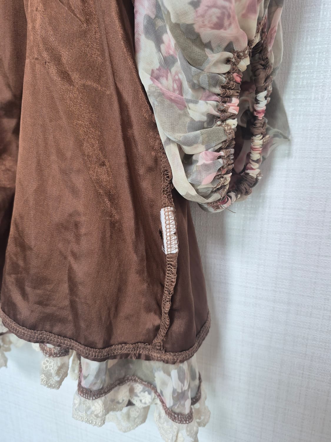 리즈리사 수선템 브라운 앤틱꽃무늬 쉬폰 튜닉 상품이미지6