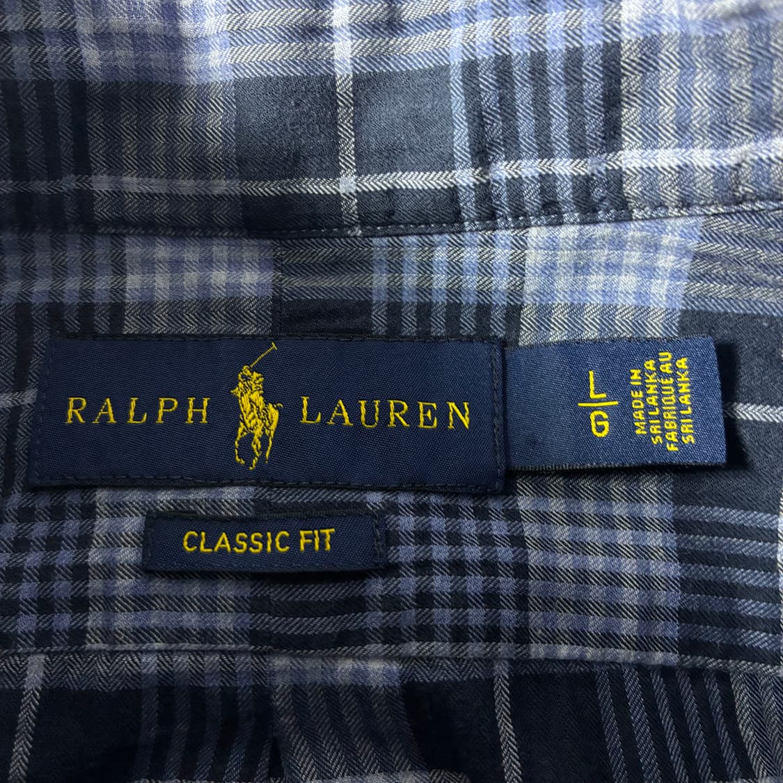 Polo  폴로 랄프로렌 자수 코튼 다크블루 체크 셔츠  상품이미지4