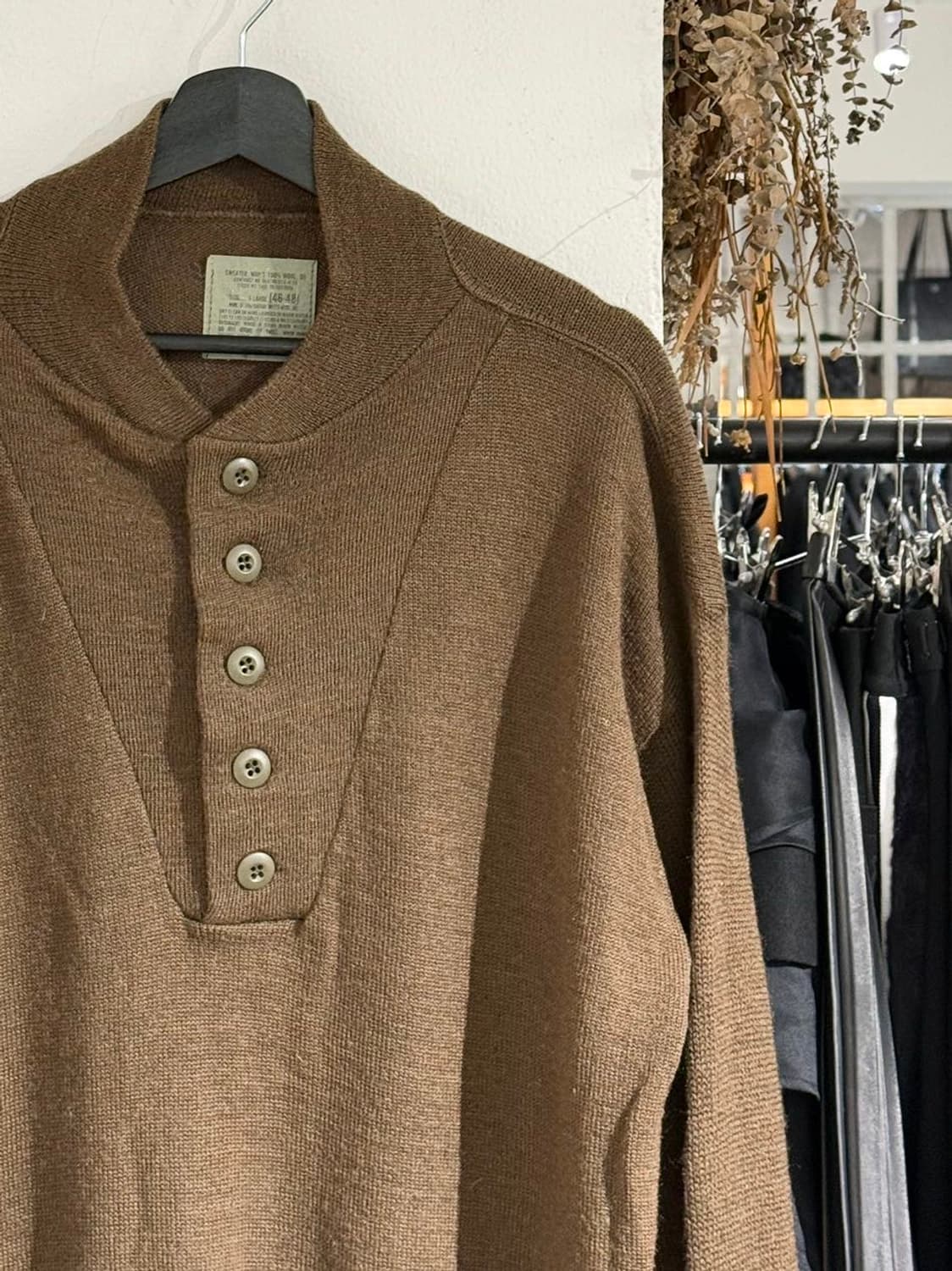 u.s.army 카키브라운 5버튼 울 스웨터 상품이미지3