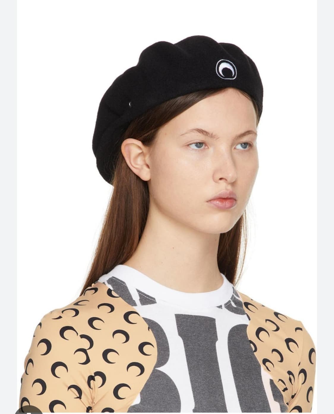 마린세르 Marine Serre 베레모 모자 실착 1회 블랙 원사이즈 상품이미지1