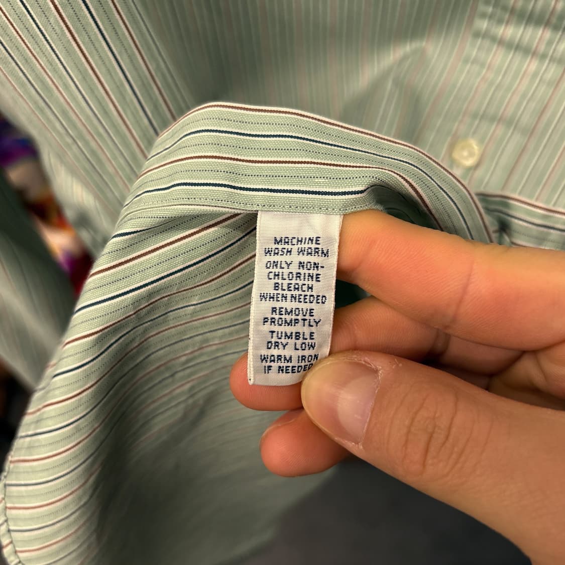 00s 폴로 랄프로렌 커스텀핏 민트브라운 스트라이프 버튼다운셔츠 N793 상품이미지7