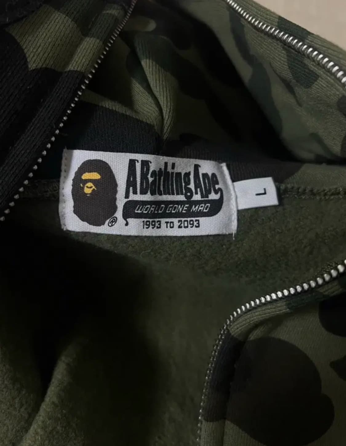 베이프 녹계 후드집업 / L 상품이미지6