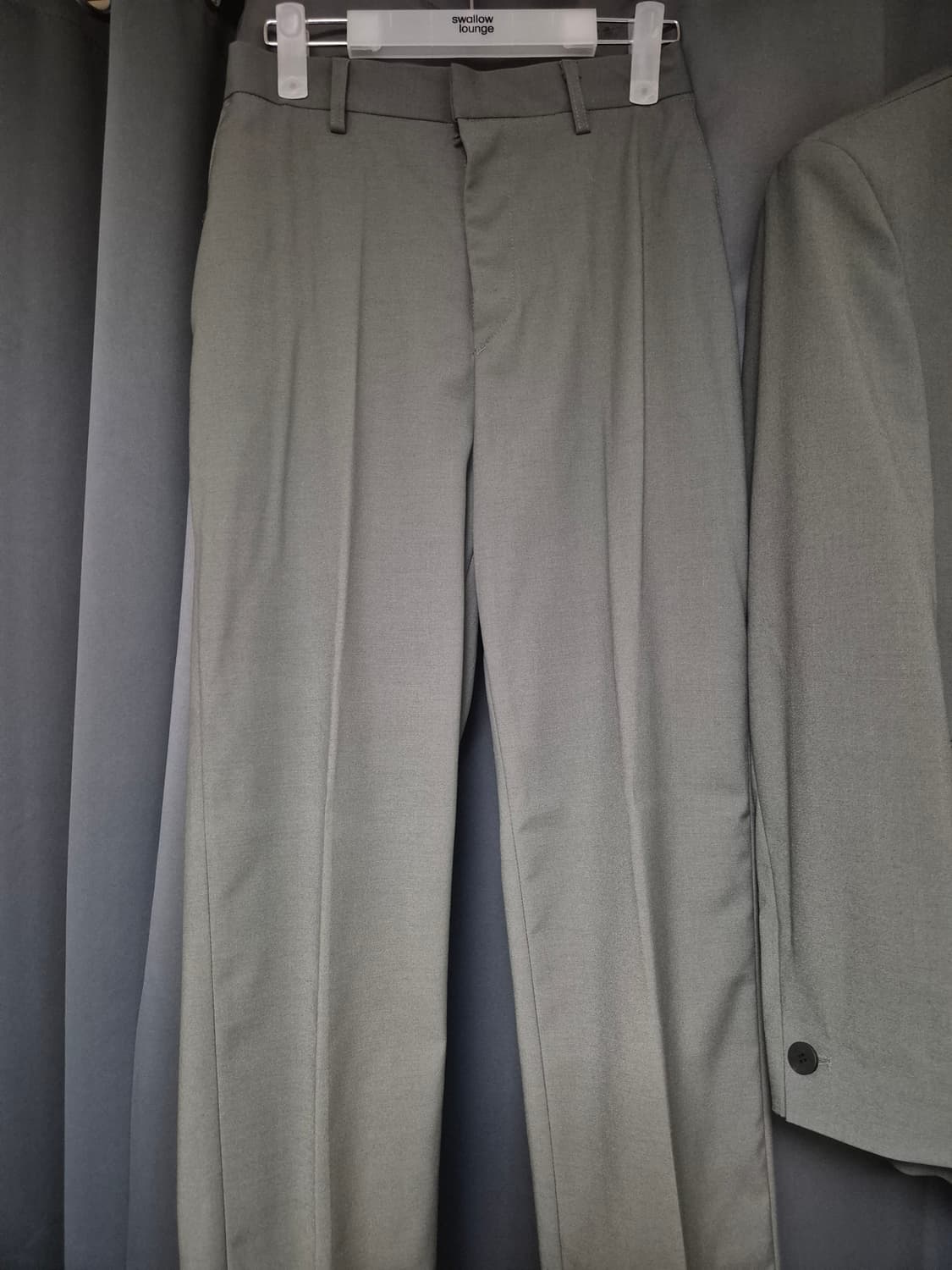 수아레 울 밸런스 세미 오버 블레이저, 슬랙스 정장 셋업 애쉬그레이 상품이미지6