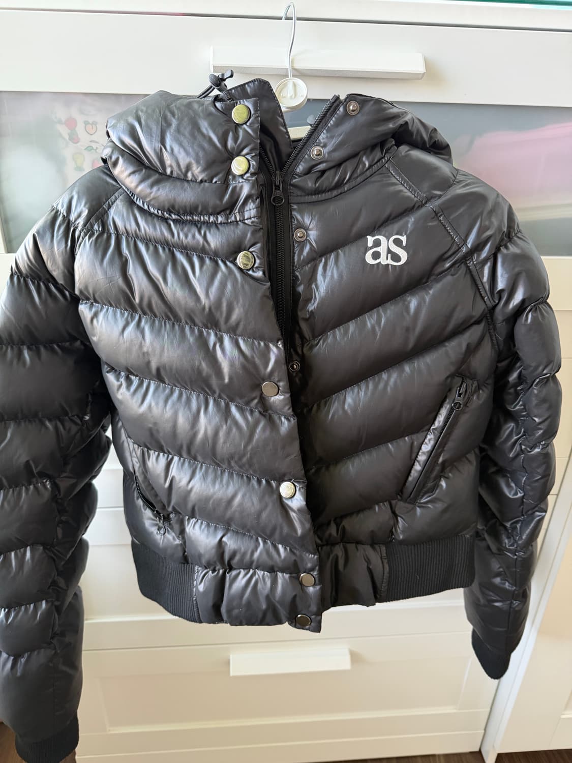 애즈온 숏 푸퍼 패딩 블랙 상품이미지1