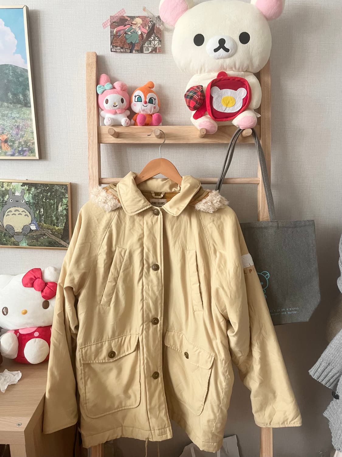 모리걸 빈티지 체크 후드 점퍼 💛🧡 상품이미지1