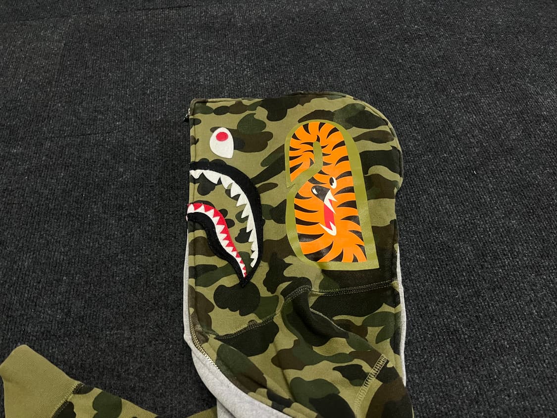 베이프 아수라 샤크 후드집업 카모 회색 상품이미지4