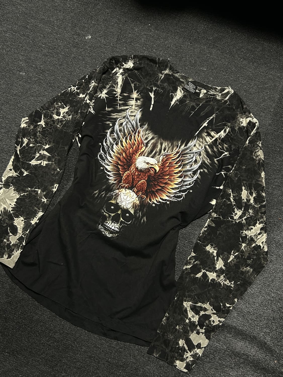 Vintage Goth-Punk Skull pearl Longsleeve 상품이미지2