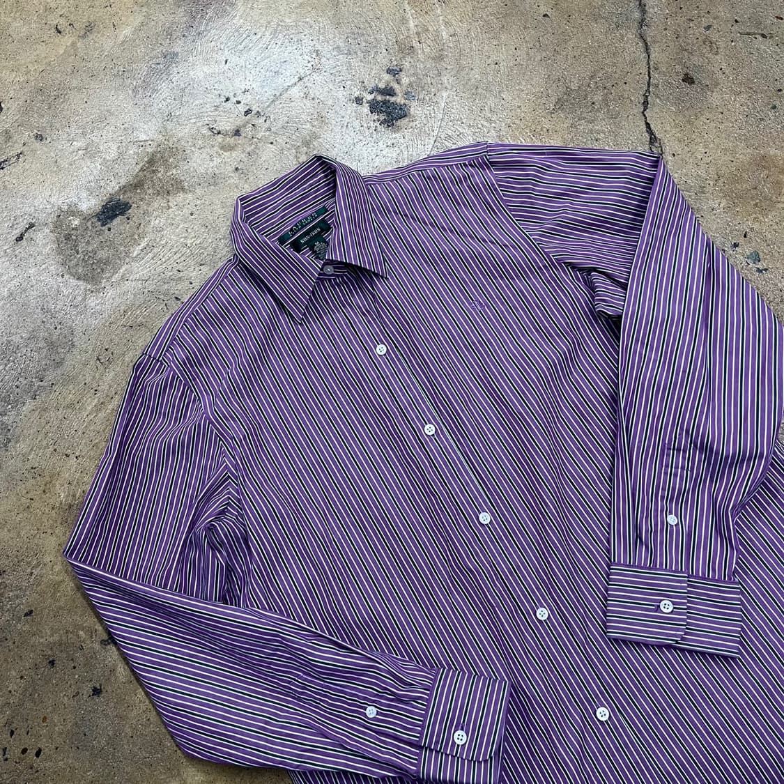 [정품/M] 폴로 랄프로렌 보라색 스트라이프 셔츠 b8 상품이미지1