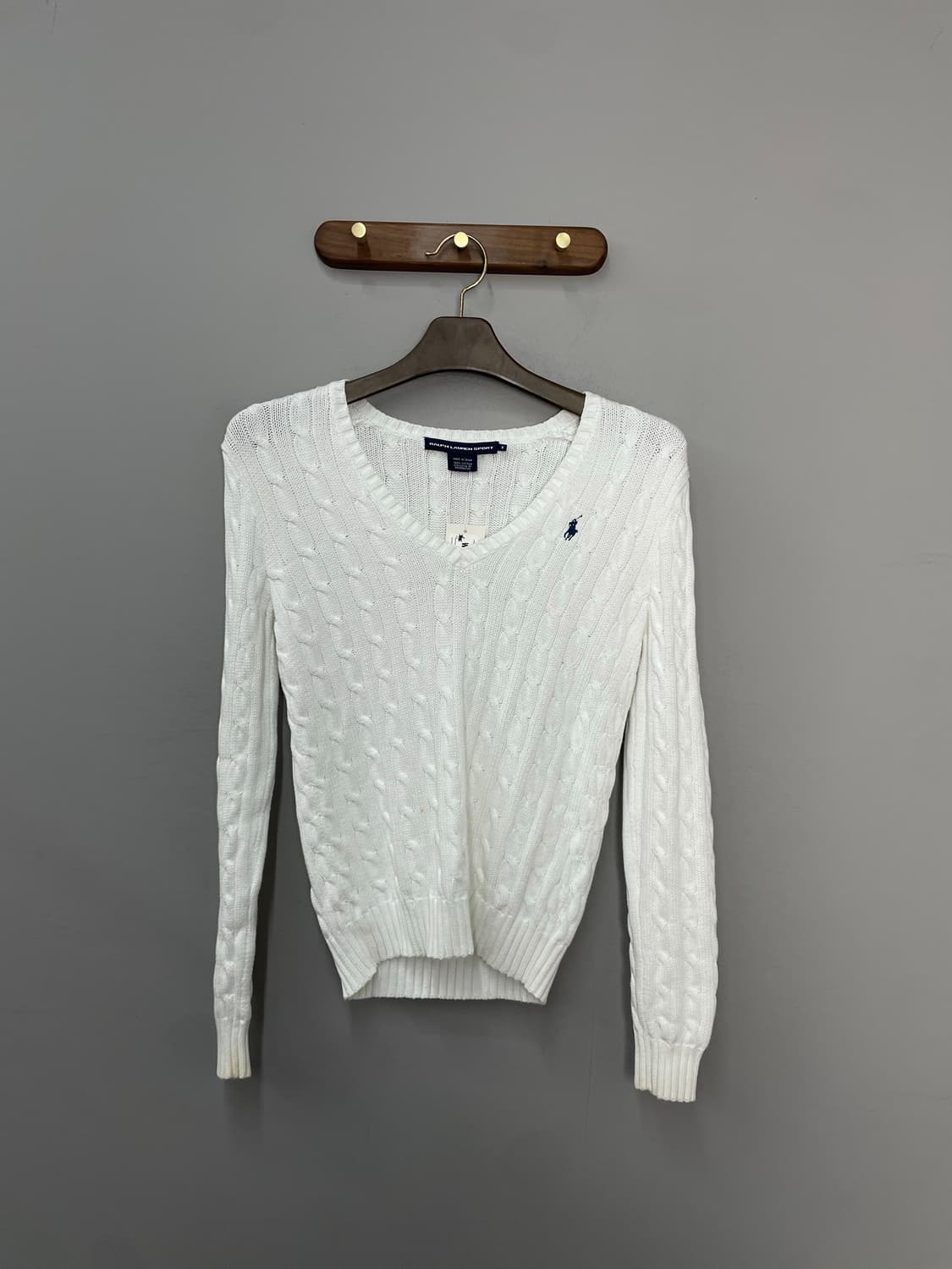 폴로 랄프로렌 브이넥 화이트 니트 H2358 상품이미지2