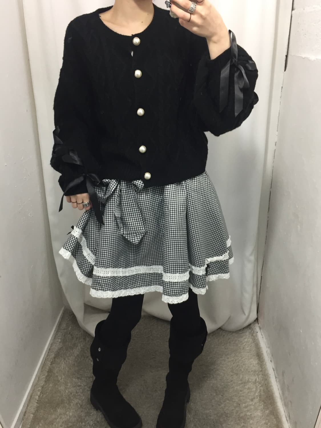 MA*RS 마즈 리본 라디건 코디 🐺 상품이미지2