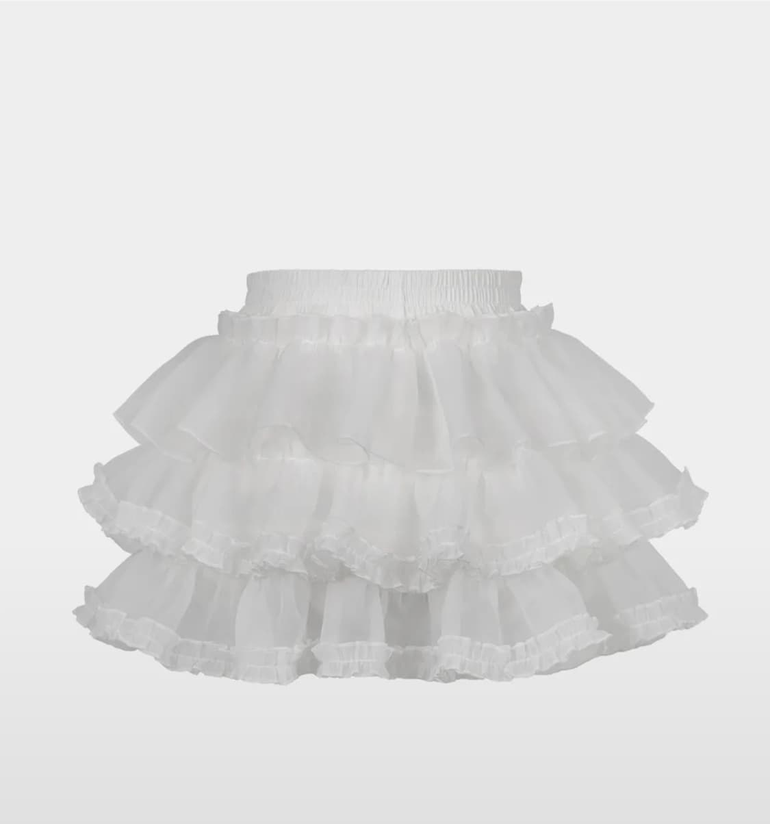 러프넥 튜튜 팬츠 스커트 화이트 상품이미지1