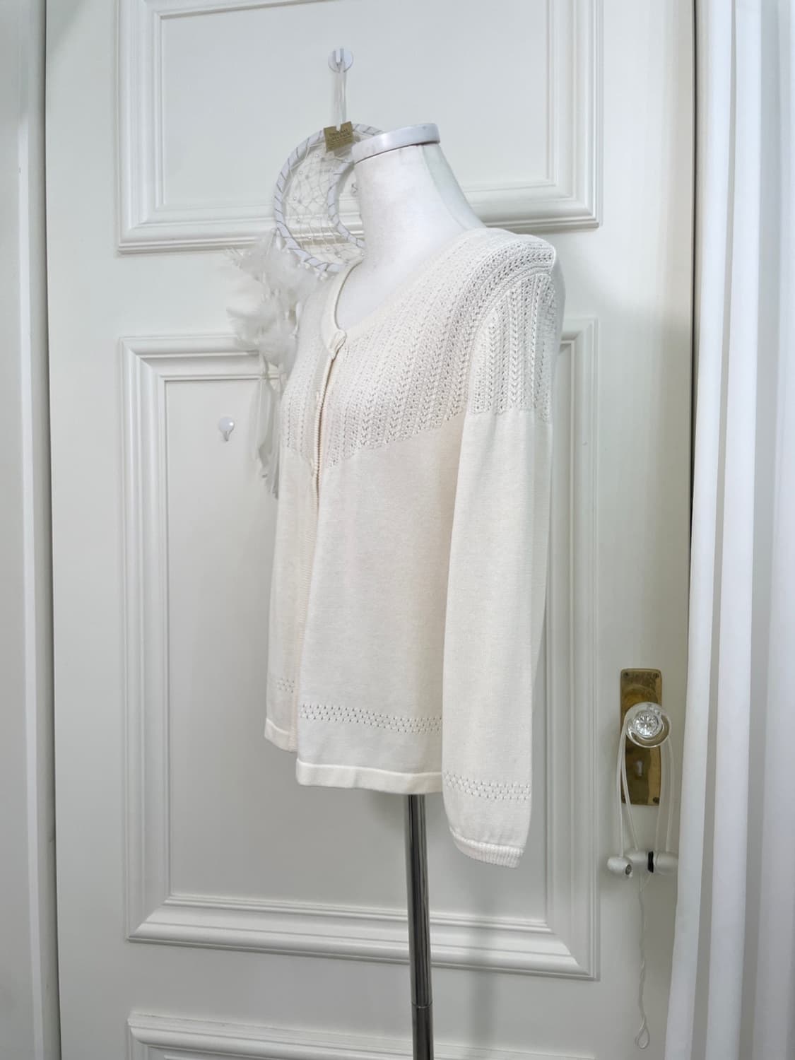 ivory 3-button crochet cardigan(size-L) 상품이미지2