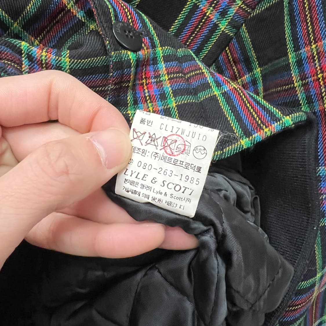 00s 라일앤스코트 울 타탄 체크 블루종 자켓 100 상품이미지5