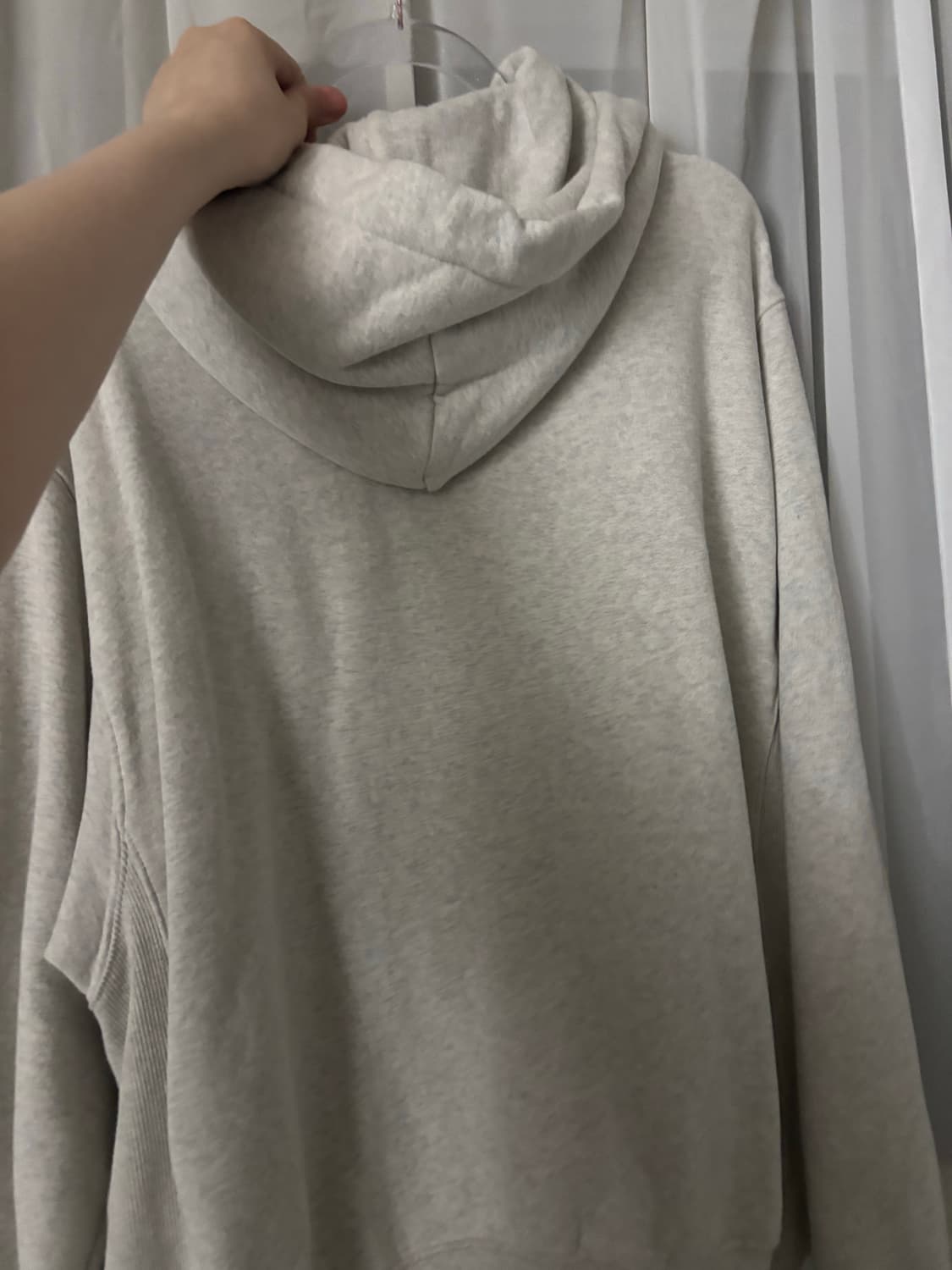 챈스챈스 멜란지 오버사이즈 기모 후드 M 하성운 착용 상품이미지8