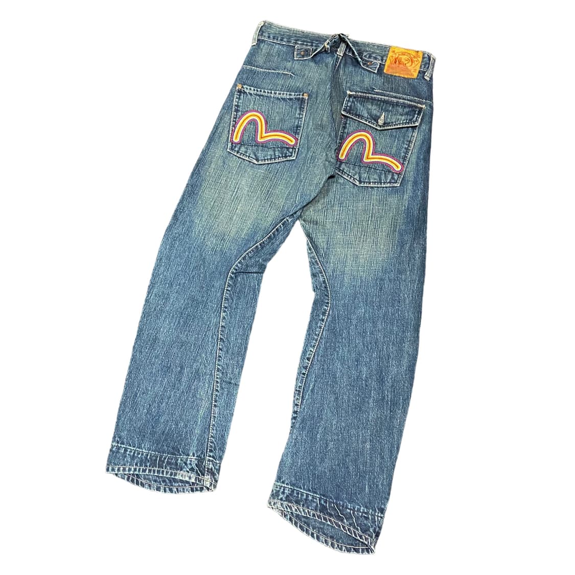 에비수 로고 자수 신치백 와이드 데님 팬츠 상품이미지1