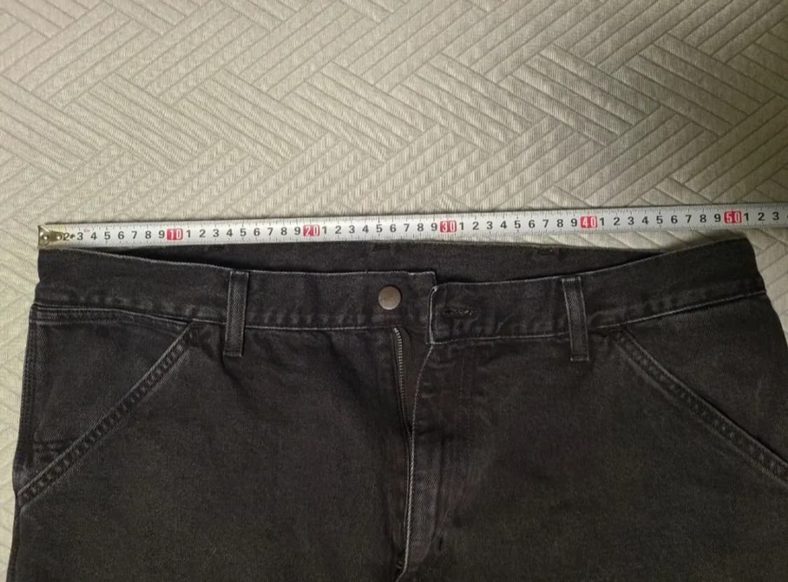 칼하트WIP 싱글 니 팬츠 스미스 블랙 스톤 워시드 W38 L32 상품이미지2