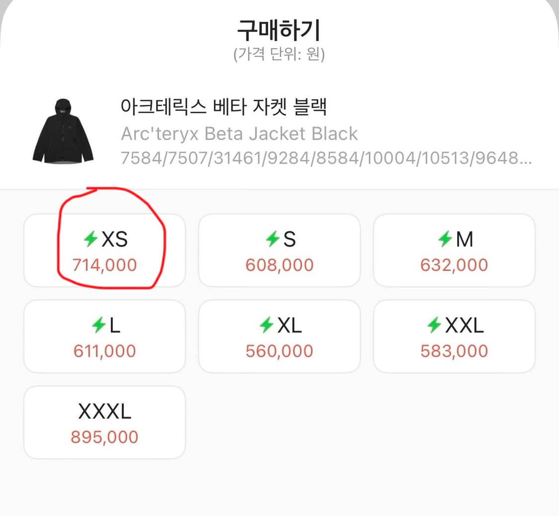 크림구매 {정품} 아크테릭스 베타 바람막이 자켓 고어텍스 상품이미지2