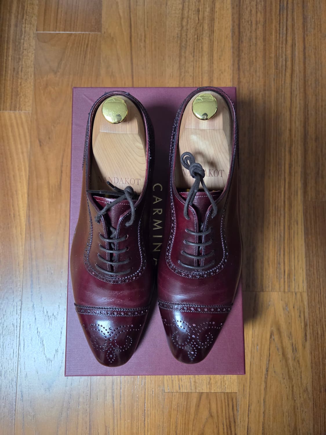 Carmina 버건디 캡토우 남성 구두 상품이미지2