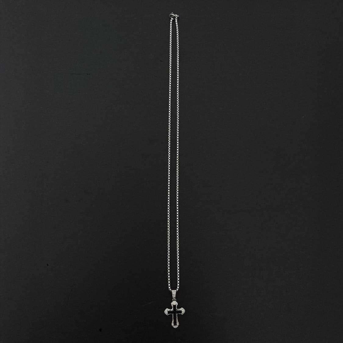 십자가 큐빅 팬던트 목걸이 (black)  상품이미지2